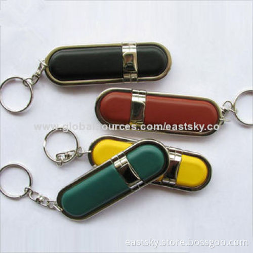Leather Promotional Thumb Drive ESU-L09, Customized Casing Colors